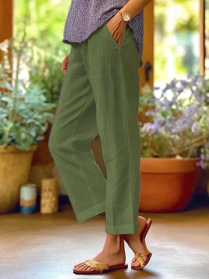 Roxana - Pantalón ligero de verano de lino para mujer